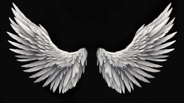  Wings isolated on black background , Generate AI