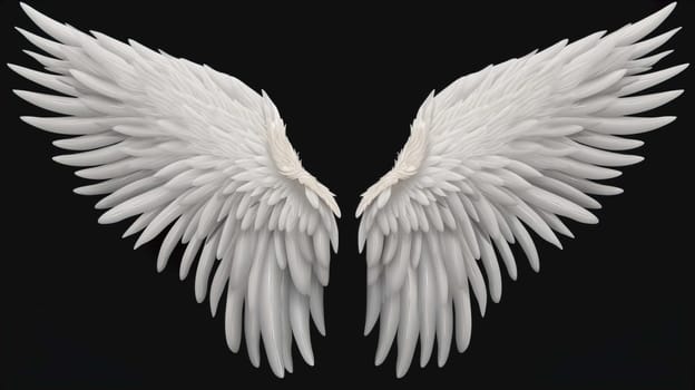   Wings isolated on black background , Generate AI