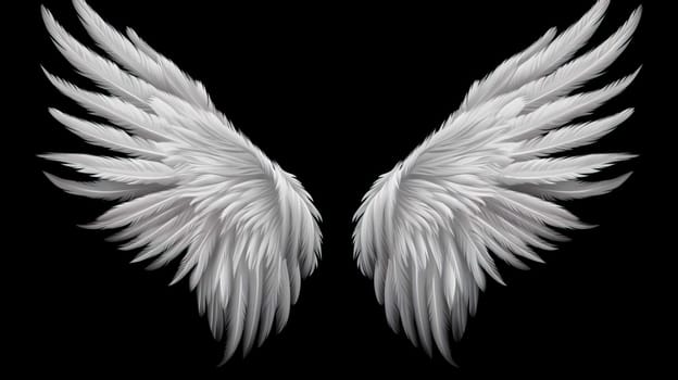   Wings isolated on black background , Generate AI