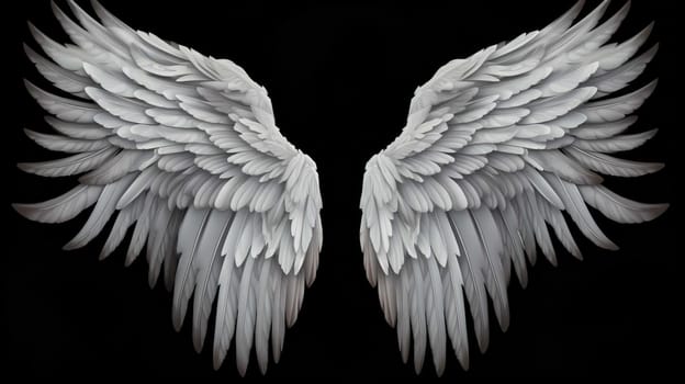   Wings isolated on black background , Generate AI