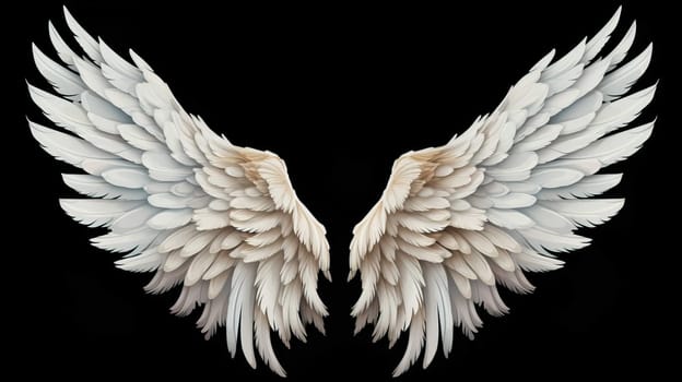   Wings isolated on black background , Generate AI