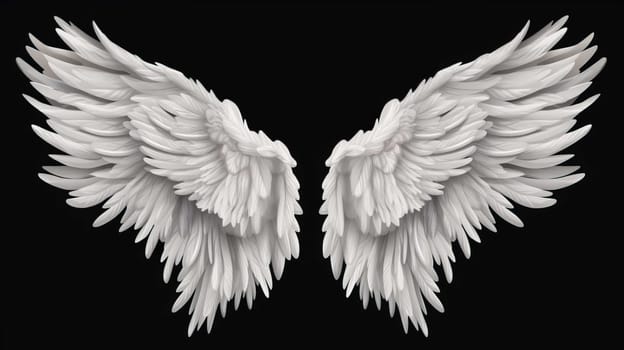   Wings isolated on black background , Generate AI