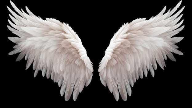   Wings isolated on black background , Generate AI