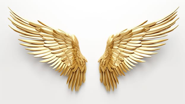 Wing gold in white background Generate AI