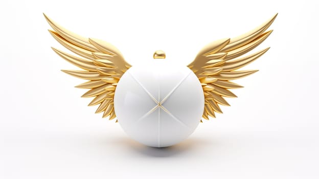 star angel wings and sphere , isolates white background Generate AI