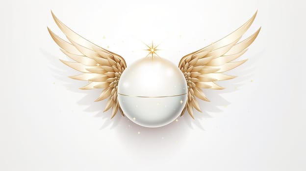 star angel wings and sphere , isolates white background Generate AI