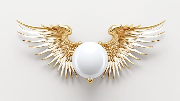 star angel wings and sphere , isolates white background Generate AI