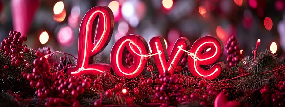 Joyful young couple celebrating Valentine's Day. man and woman holding heart in hands. holiday selective focus. Generative AI,