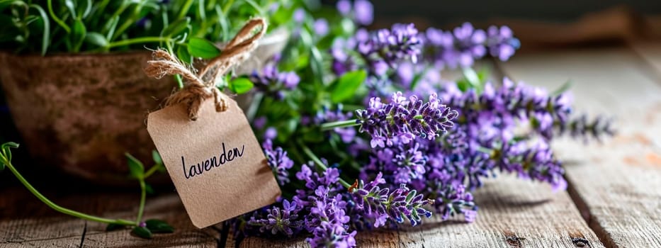 Lavender blooms in a flowerpot. Selective focus. Nature.