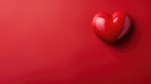 Red soft Heart Shape on red background. Valentines day background