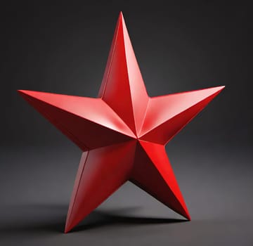 Red stars on a white background. 3d rendering. 3d illustration.Red star on a stand on a gray background. 3d rendering of a red star on a white background with shadow.Christmas decoration.