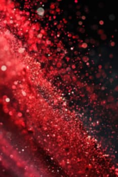 A dynamic red glitter explosion, perfect for vibrant celebrations, passionate themes, or energetic product backgrounds. Abstract vertical backdrop with shiny particles. Valentines Day. Generative AI