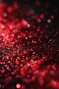 A dynamic red glitter explosion, perfect for vibrant celebrations, passionate themes, or energetic product backgrounds. Abstract vertical backdrop with shiny particles. Valentines Day. Generative AI