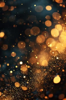 A stunning golden particle explosion, perfect for festive backdrops, glamorous event graphics, or dynamic luxury product advertising. Generative AI