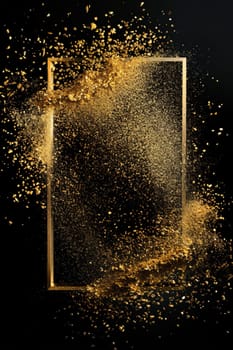 An exquisite golden particle frame, perfect for sophisticated event announcements, luxury product framing, or elegant marketing materials. Generative AI