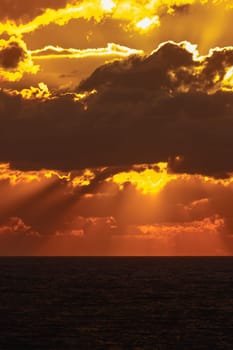 Fantastic sunset on the beach of Conil de la Frontera, Cadiz, Spain