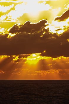 Fantastic sunset on the beach of Conil de la Frontera, Cadiz, Spain