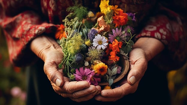 Planting a flower garden, spring summer. Selective focus. nature. Generative AI,