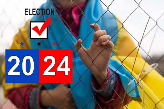 United States presidential election in 2024. USA flag, and the impact on refugees from Ukraine.