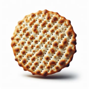 Jewish matzah and silver cups. Generative AI. High quality illustration