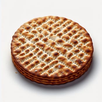 Jewish matzah and silver cups. Generative AI. High quality illustration