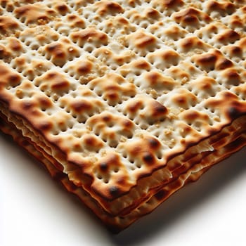 Jewish matzah and silver cups. Generative AI. High quality illustration