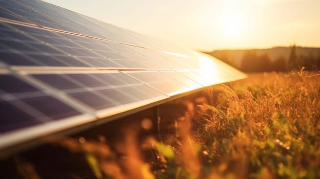 Installing a solar panel outdoors. Renewable energy source of energy. Green energy, energy saving, respect for the environment and nature. Clean energy against blue sky, demonstrating sustainable energy sources