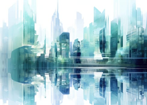 Abstract city background, cityscape and skyline double exposure comeliness