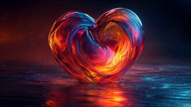 A beautiful image of a heart on a colorful background. High quality illustration