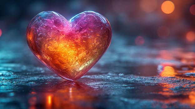 A beautiful image of a heart on a colorful background. High quality illustration