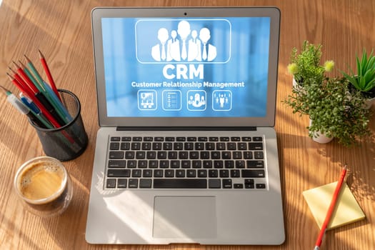 Customer relationship management system on modish computer for CRM business and enterprise