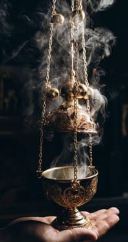 censer in the hands of the priest. High quality photo