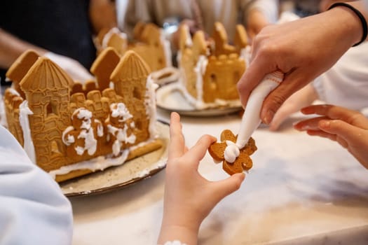 gingerbread hands master class child. High quality photo