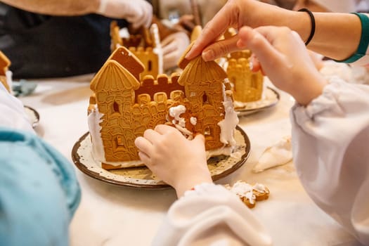 gingerbread hands master class child. High quality photo