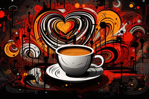 Abstract coffee shop is making coffee black and white in the style of grunge beauty. Generative AI.