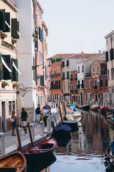venice grand canal gondolas and old houses. High quality photo