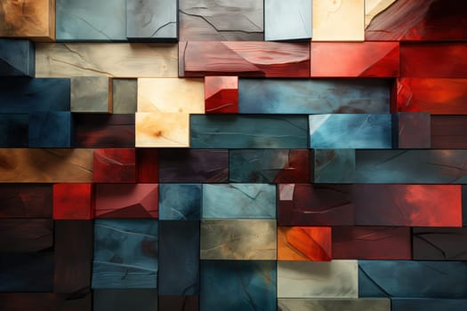 Backdrop made of transparent marble 3D diagonal planks. Generative AI.