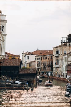 venice grand canal gondolas and old houses. High quality photo