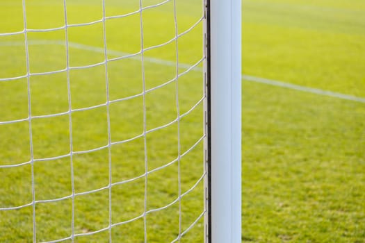 Close up of a net in a football . High quality photo