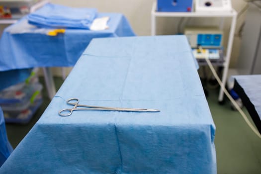 sterile instruments for surgery on a tray. High quality photo