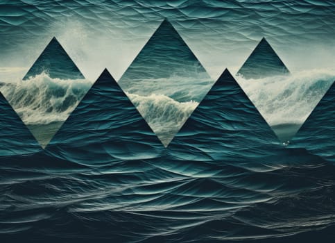 abstract ocean background with geometry shapes and water waves tide comeliness