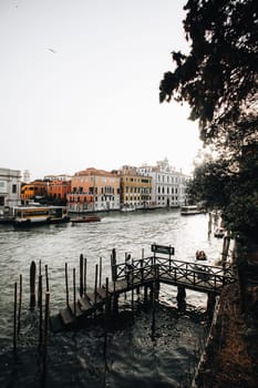 venice grand canal gondolas and old houses. High quality photo