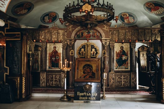 Orthodox Church, crucifix, icons, prayer, candles, Cross. High quality photo