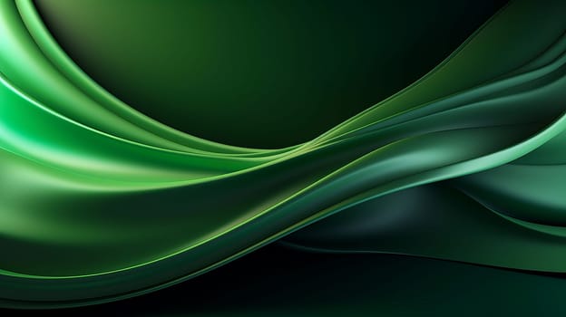 Beautiful luxury 3D modern abstract neon green background composed of waves with light digital effect