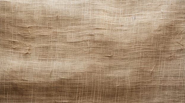 Beautiful light background close-up background texture linen twine braid cotton linen woven canvas jute burlap natural fiber bag linen fabric clothing, copy space.