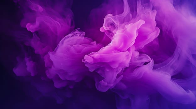 Beautiful luxury creative 3D modern abstract neon background consisting of purple pink blue smoke in futuristic style, copy space