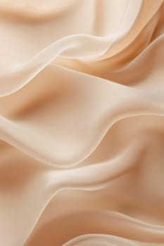 Elegant beige satin fabric flowing, with soft waves and curves, perfect for luxury fashion backgrounds, beauty industry visuals, or sophisticated event designs. Nude gradient backdrop. Generative AI