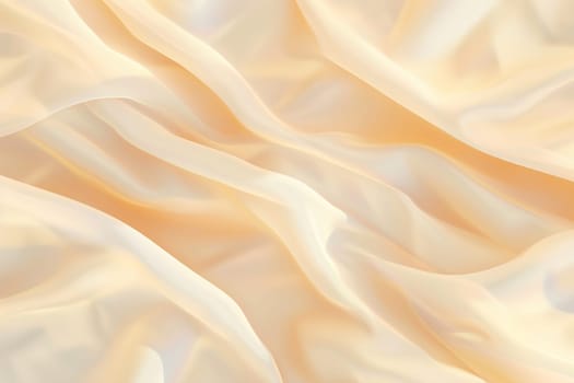 Elegant beige satin fabric flowing, with soft waves and curves, perfect for luxury fashion backgrounds, beauty industry visuals, or sophisticated event designs. Nude gradient backdrop. Generative AI