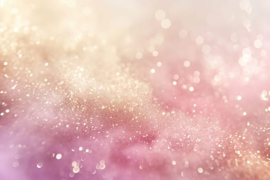 Glimmering pink and gold bokeh background, evoking a dreamy, romantic atmosphere ideal for festive occasions, beauty product backgrounds, or soft, enchanting visual designs. Generative AI