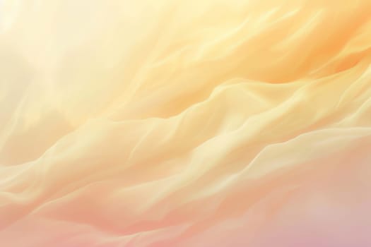 A flowing, soft-focus image of delicate fabric folds in serene beige and peach hues, perfect for fashion, beauty backgrounds, or gentle abstract art. Nude gradient backdrop. Generative AI